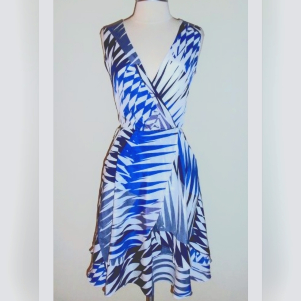 Banana Republic Chiffon Wrapped Tiered Ruffle Skirt Dress Size 6